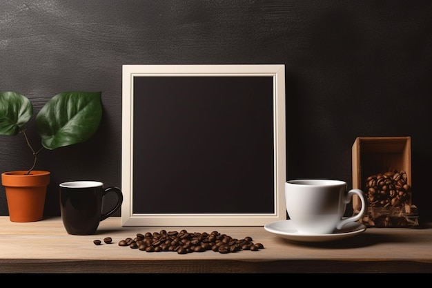 Photo an advertising mock up and copy space of coffee