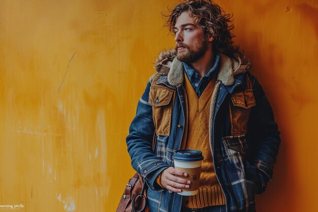 Photo advertising photo of a man drinking