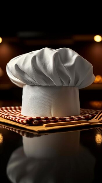 Photo advertising photography concept white cook hat with copy space vertical mobile wallpaper