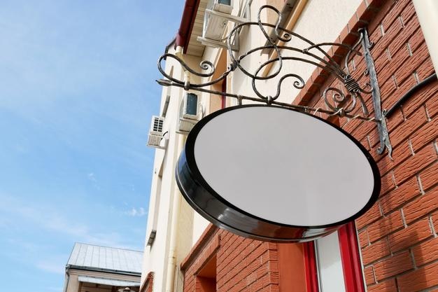 advertising sign with space for inscription