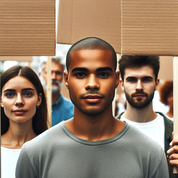 Photo advocate for racial equality and nondiscrimination