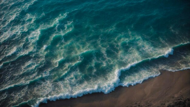 海の波の空中写真