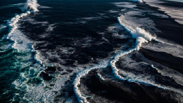 Photo aeiral view of ocean waves