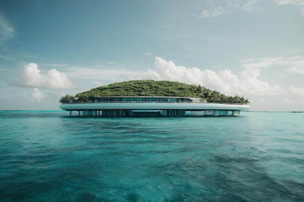 Aequorea de drijvende stad op water onder water stad Maldiven