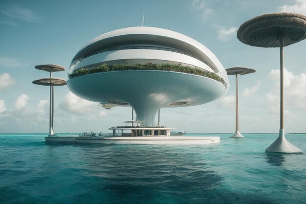 Aequorea the floating city on water under water city maldives