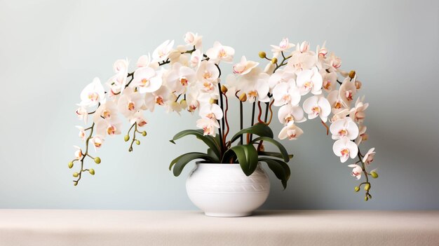 Aerangis Orchids Plant on a pot on white background