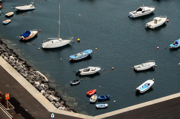 Aereial View of Boats in an Atlantic Ocean Port