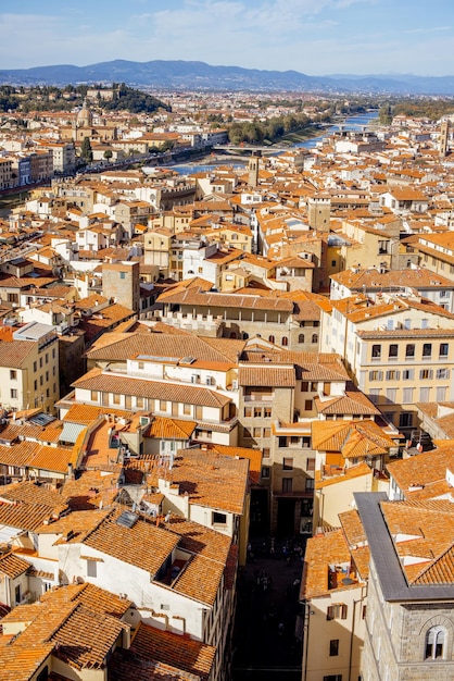 Aerial cityscape of florence city italy