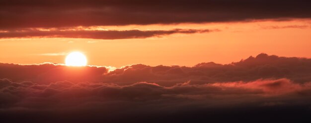 Aerial Cloudscape during morning Sunrise Sky Nature Background