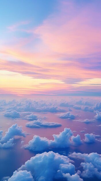 Aerial drama white clouds and blue sky