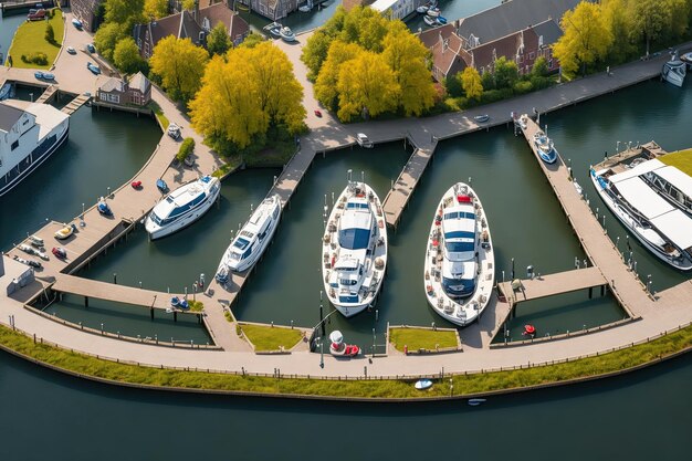 Aerial_drone_photo_of_Boat_dock_in_the_netherla