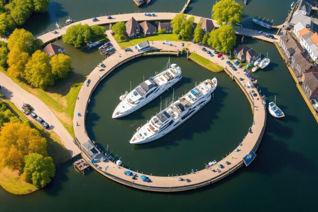 Aerial_drone_photo_of_Boat_dock_in_the_netherla