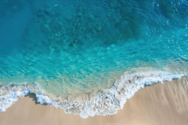 Фото Воздушный снимок тропического пляжа с генеративным ии