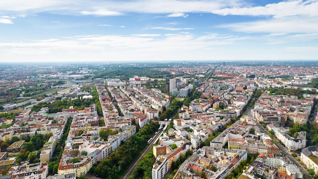 Aerial drone view of Berlin Germany