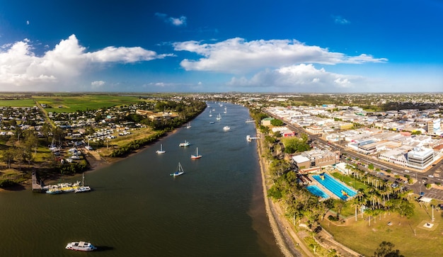 Photo aerial drone view of bundaberg queensland australia