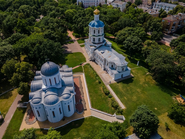 Аэрофотоснимок центра чернигова с дрона