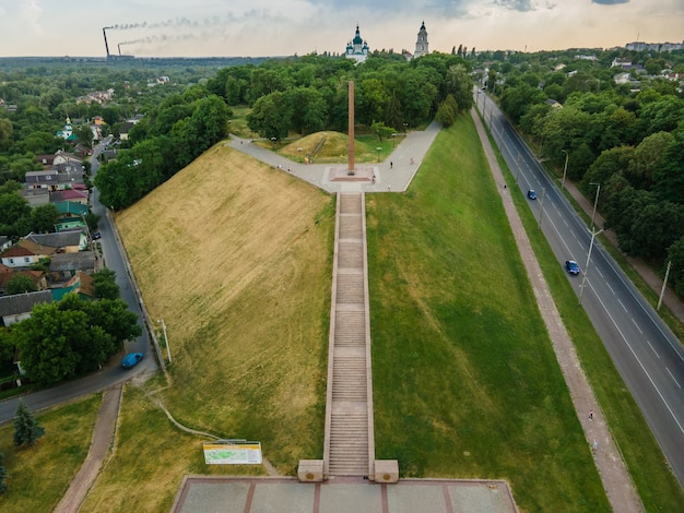 Аэрофотоснимок центра чернигова с дрона