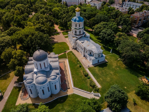 Аэрофотоснимок центра чернигова с дрона