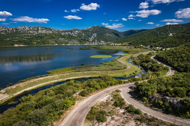 Photo aerial drone view of national park hutovo blato bosnia and herzegovina