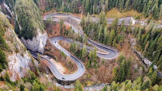 Aerial drone view of nature in Romania