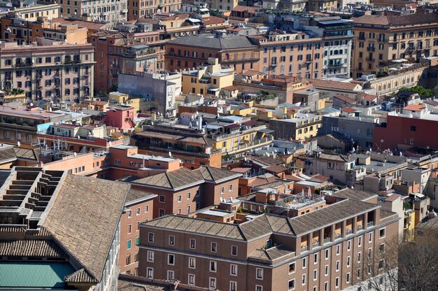 Photo aerial drone view of rome city italy