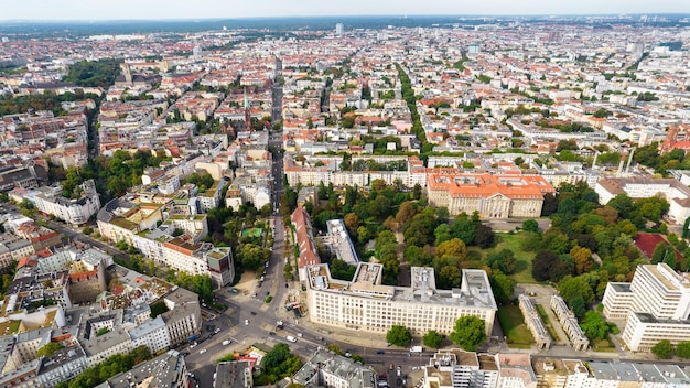 Aerial drone view of Schoneberg Berlin Germany