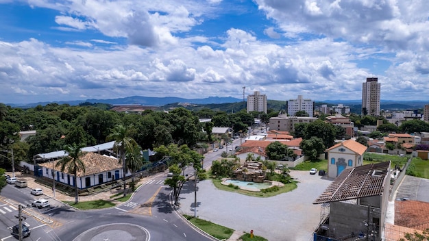 Aerial image of the city of Betim Belo Horizonte Brazil Main square