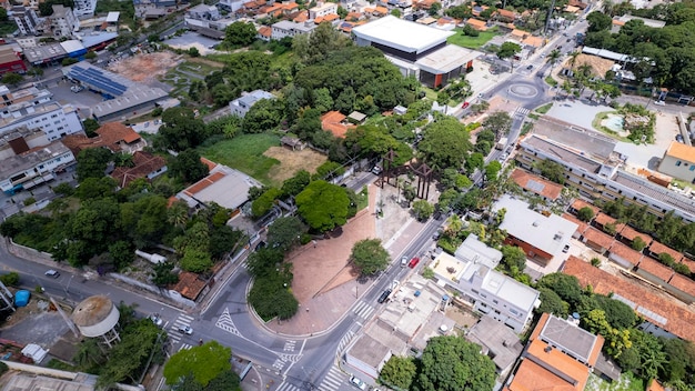 Воздушное изображение города Бетим Бело-Оризонте, Бразилия Главная площадь
