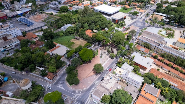 Aerial image of the city of Betim Belo Horizonte Brazil Main square