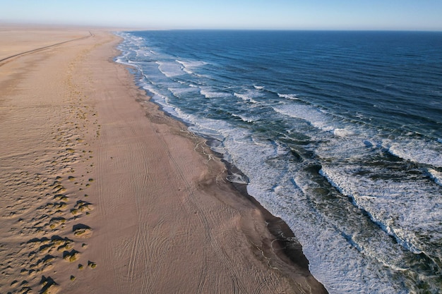 Aerial image of a section of coastline between Swakopmund and Henties Bay