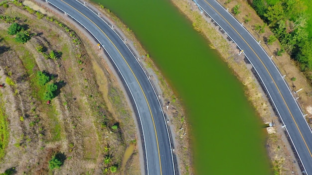 aerial landscape top view road