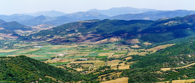 Aerial landscape view in northern Burgos Spain. Castilla Leon.
