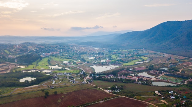 Aerial of landuse at Khao Yai national park