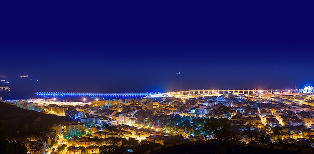 Aerial night Santa Cruz de Tenerife Canary Islands