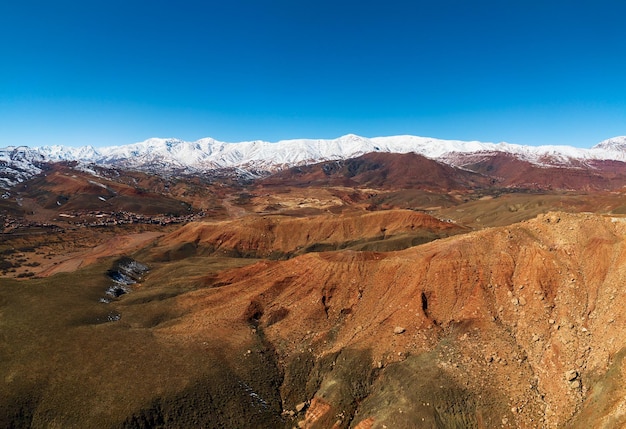 Aerial panorama of Atlas Mountains