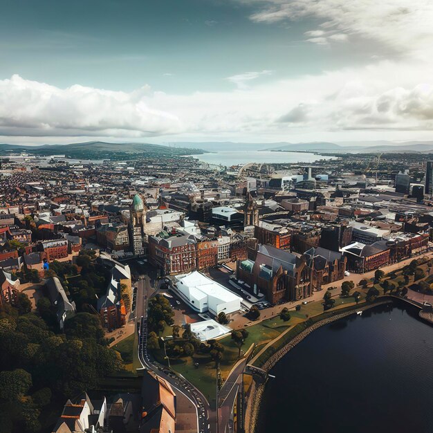 Aerial panorama of Belfast