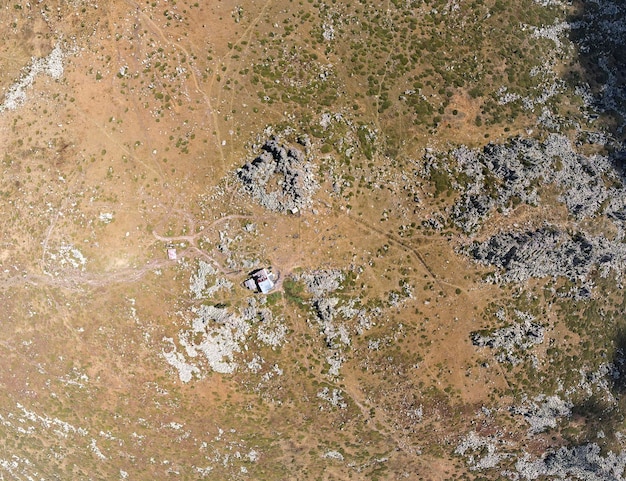 Aerial panorama of Cherni Vrah peak at Vitosha Mountain Bulgaria