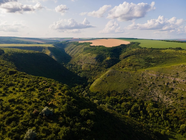 Aerial panorama of mountains