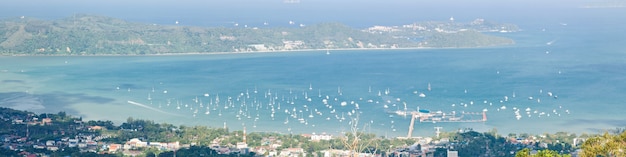 Aerial Panorama Pier Phuket Thailand