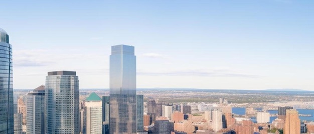 Foto vista panoramica aerea della città di new jersey city grattacieli del centro finanziario
