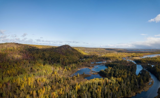 Aerial panoramic view of Canadian Landscape