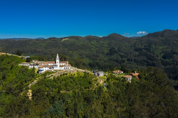 Aerial panoramic View of the Montserrat Mountain in Colombia.