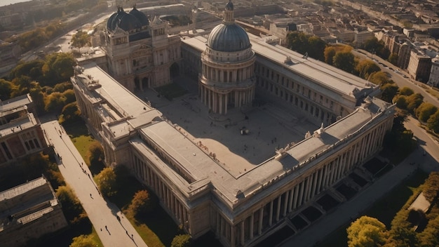 Photo aerial perspective of historical landmark