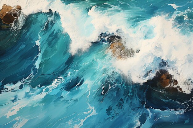 Aerial perspective of turbulent ocean wave