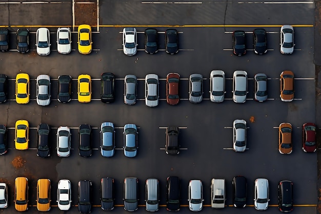 Aerial Perspective of Vacant Parking Lots AI