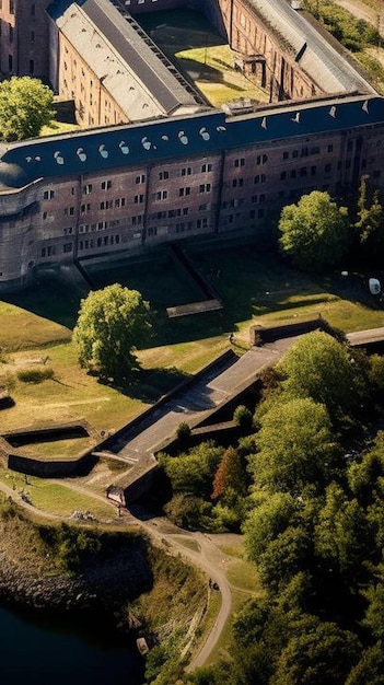 Aerial photo of the old historical horsens state prison