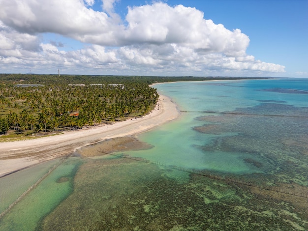 Aerial photo of Praia De Ipioca in Alagoas Northeast Brazil