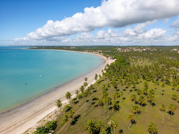 Photo aerial photo of praia de ipioca in alagoas northeast brazil