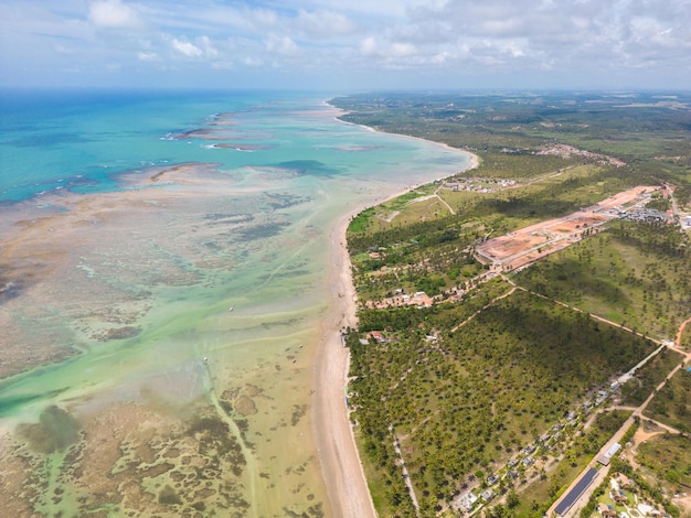 Aerial photo of Praia do Patacho in the city of Porto De Pedras Alagoas Brazil