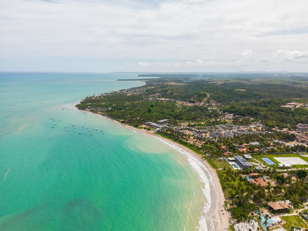 Aerial photo of Sao Miguel dos Milagres in the city of Alagoas Brazil